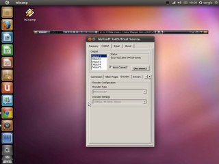 Transmitindo rádio web via Winamp no ubuntu 11.04