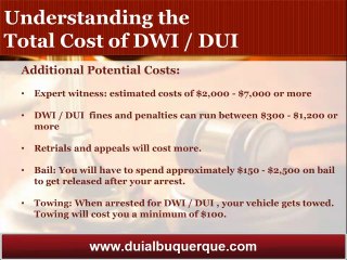Albuquerque DUI Attorney Reviews the Total Costs of a DUI Conviction