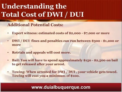 Albuquerque DUI Attorney Reviews the Total Costs of a DUI Conviction