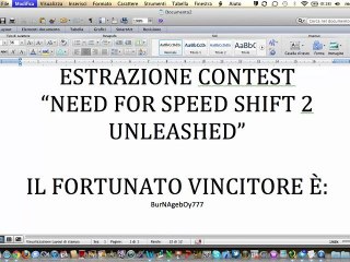 Estrazione Contest "Need for Speed Shift 2 Unleashed"