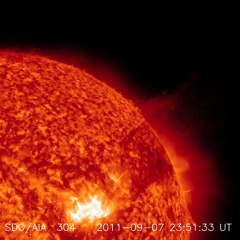 Forte éruption solaire 7 septembre 2011