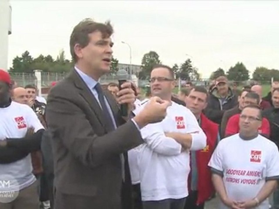Arnaud Montebourg aux côtés des ouvriers de GoodYear