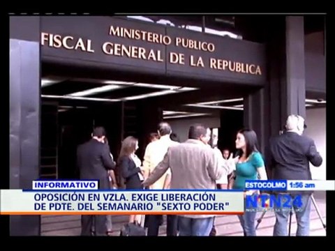Opositores venezolanos exigen liberación del Presidente del semanario Sexto Poder - NTN24.com
