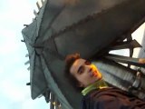 Climbing without protection on top of one Moscow Skycrypers