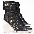 Cheap Ladies Ugg Boots - Ash Black Tracy Womens Stud Wedge Trainer