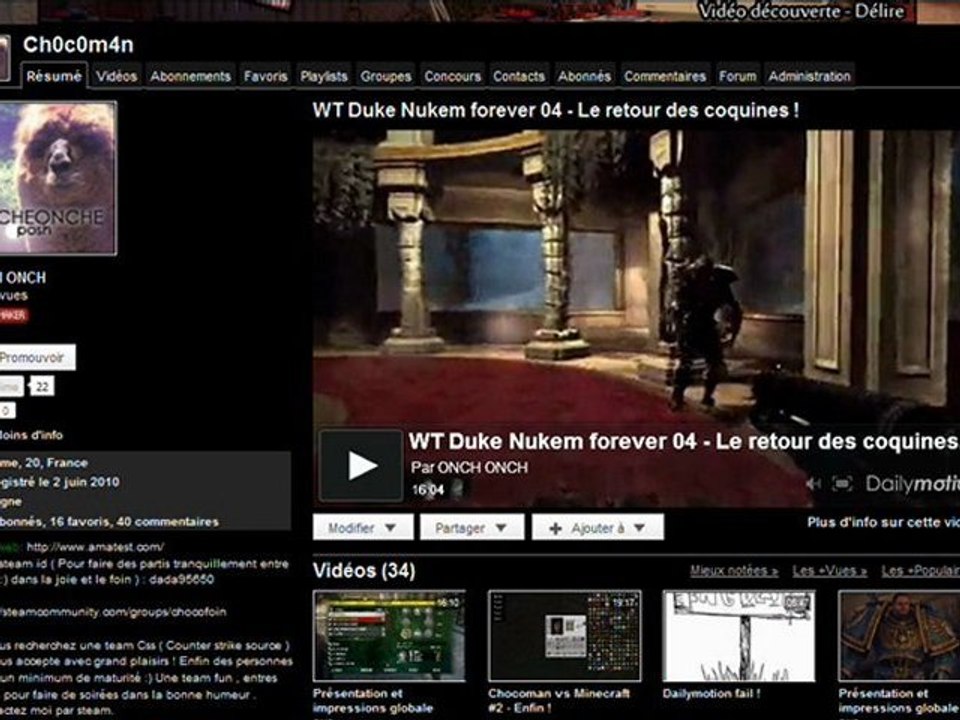 Mise au point pour les vidéos (2)