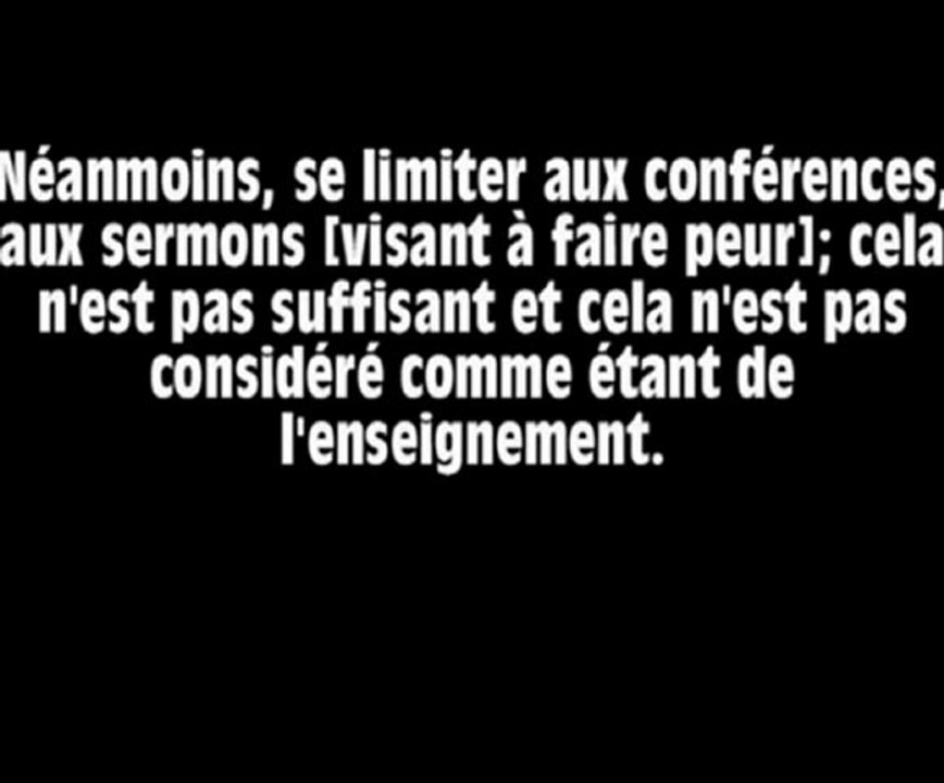 L'enseignement avant les exhortations(Sheykh Al-Fawzân)