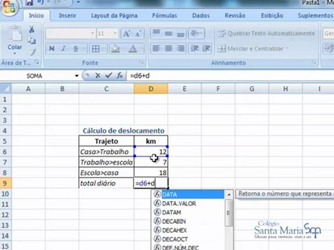 Excel 2007 - Cálculos simples com fórmulas