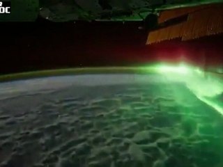 Aurores australes vues de la station ISS