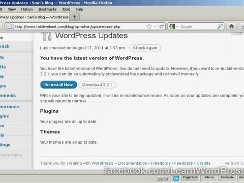Learn WordPress - How to upgrade WordPress & Themes
