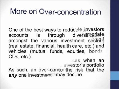 Over-concentration (Over-concentrated Investments), The Securities Fraud Practices Informational Series presented by The White Law Group