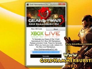 Gears of War 3 Exclusive Golden Hammerburst DLC Unlock Free!!