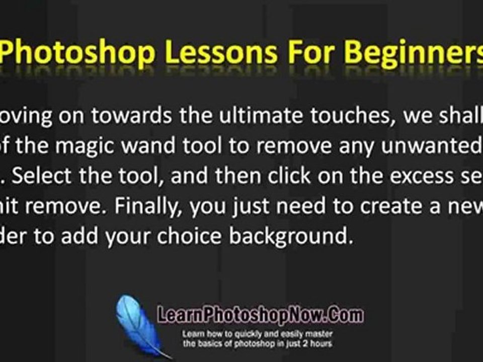 Adobe Photoshop Tutorials For Beginners - Ways To Remove A Background From A Picture