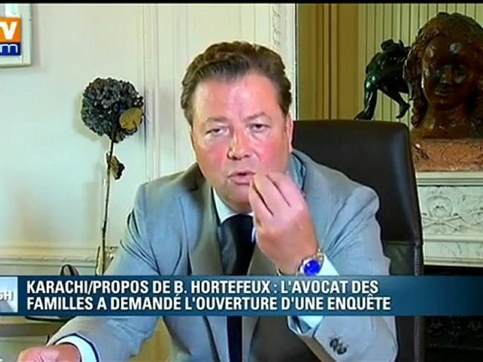 Karachi : "La défense de Brice Hortefeux est pitoyable" selon Maître Morice