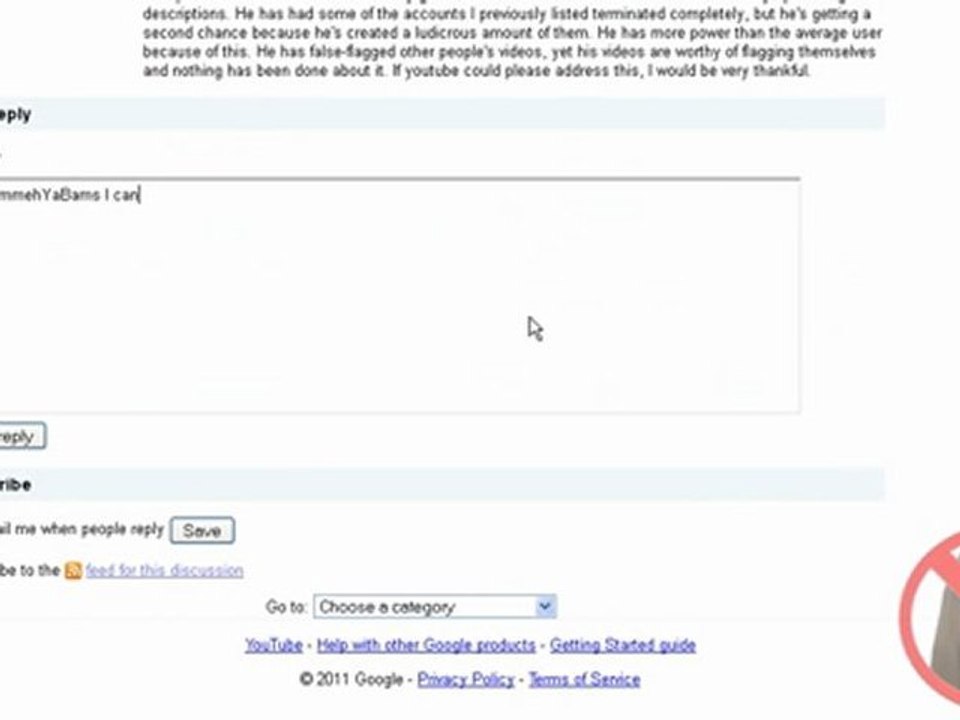 CammehYaBams BITCHING On The Youtube Help Forums
