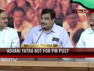 Advani yatra not for PM's post: Gadkari