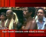 Rajiv Gandhi interacts with tribals in Orissa