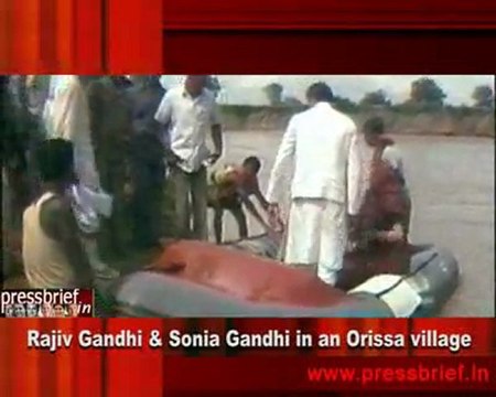 Rajiv Gandhi & Sonia Gandhi in an Orissa village