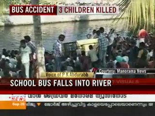 School bus falls into Kerala river; 3 children killed, 20 rescued