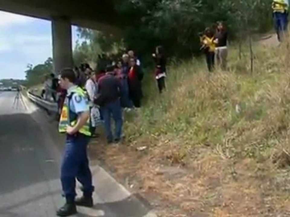 Bus in Australia bursts into flames