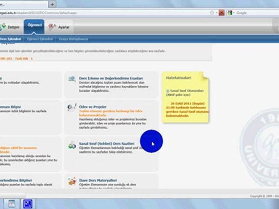 Gazi Üniversitesi Uzaktan Eğitim Derse Katılım