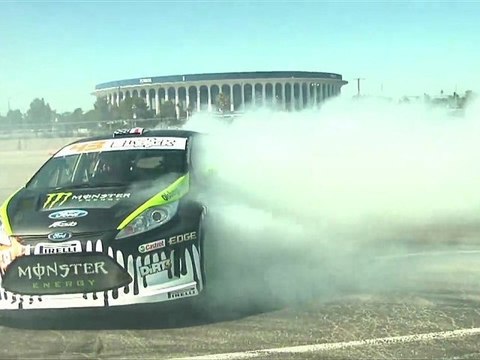 Gymkhana Grid - Ken Block Drifts Ford Fiesta & Daijiro Yoshihara Interviews