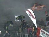 Burnout Nearly Takes out Monster Energy Model at ‪Ken Block's Gymkhana Grid 2010 Invitational‬