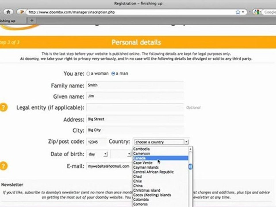 doomby free website builder