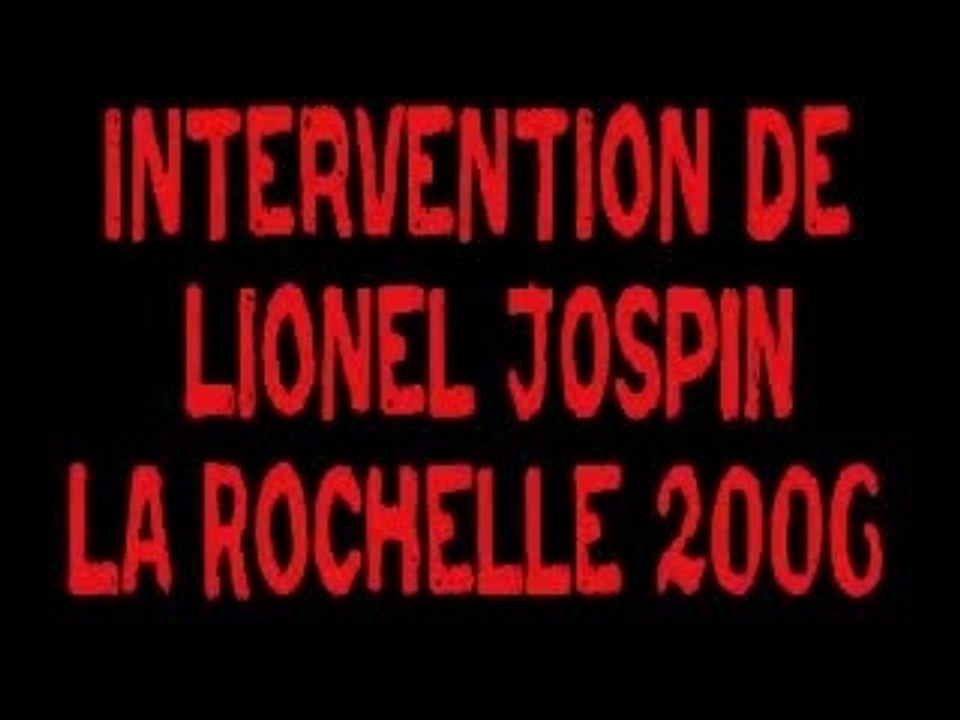 Jospin sur le vote du  21 avril