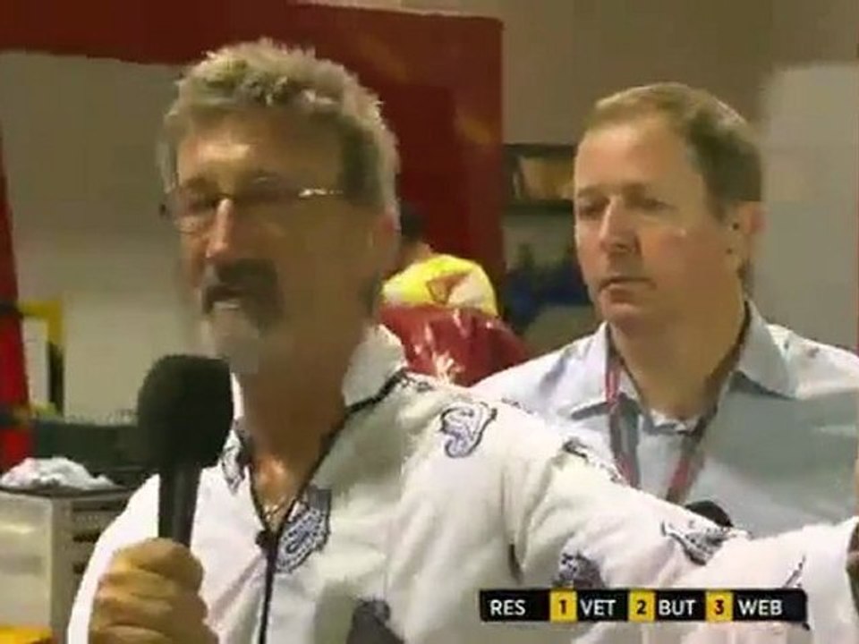 BBC F1 2011 - 14 Singapore GP - Angry Felipe Massa interrupts Lewis Hamilton interview