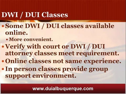 Albuquerque DUI Attorney Talks about DUI Classes