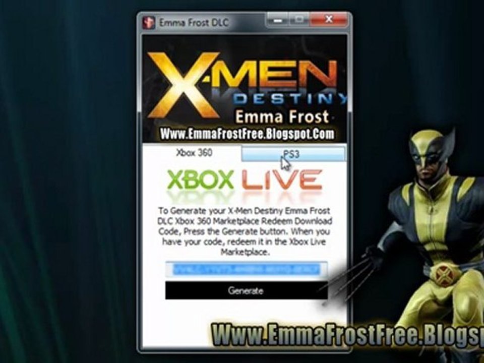 How to Unlock X-Men Destiny Emma Frost DLC Free on Xbox 360 And PS3!!