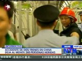 Accidente de dos trenes en China deja al menos 240 personas heridas