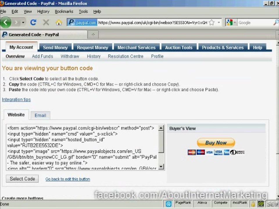 Learn Internet Marketing -  How To Add Paypal To Your Website