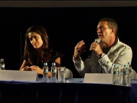 Salma Hayek and Antonio Banderas promote Puss in Boots