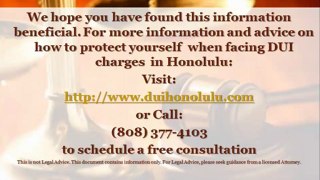 Honolulu DUI Attorney Cautions About Refusing to Take Chemical Tests