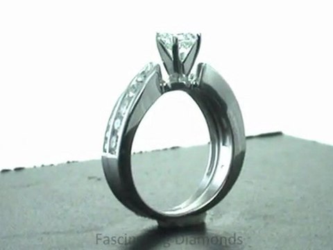 FDENS4028AS Asscher Cut Diamond Engagement Wedding Rings Set In Swirl Channel Setting