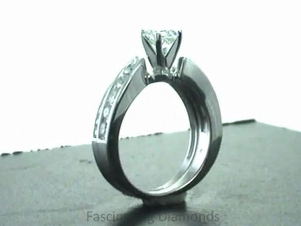 FDENS4028AS   Asscher Cut Diamond Engagement Wedding Rings Set In Swirl Channel Setting