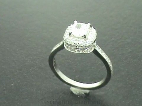 FDENS1697CUR Cushion Cut & Round Diamond Engagement Ring Vintage Style Pave Setting