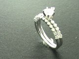FDENS3023HT  Petite Heart Shape Diamond Wedding Bridal Ring Set