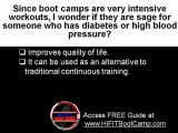 Are boot camps safe for diabetes or high blood pressure?