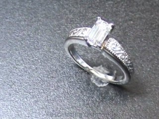 FDENR2133EMR   Emerald Cut Vintage Diamond Engagement Ring