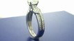 FDENS3111CU   Cushion Cut Three Stone Diamond Pave-Set Wedding Rings Set