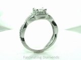 FDENR8663PRR Princess Cut Diamond Engagement Ring Vintage Style Round Diamonds Intertwined Set