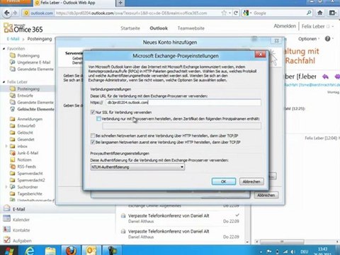 Office365 - Manuelles Anbinden von Outlook