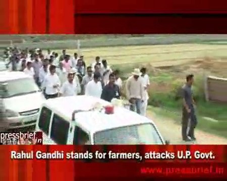 Rahul Gandhi stands for farmers, attacks U.P. Govt