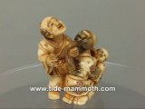 mammoth ivory figurine netsuke Japanese Family H1582