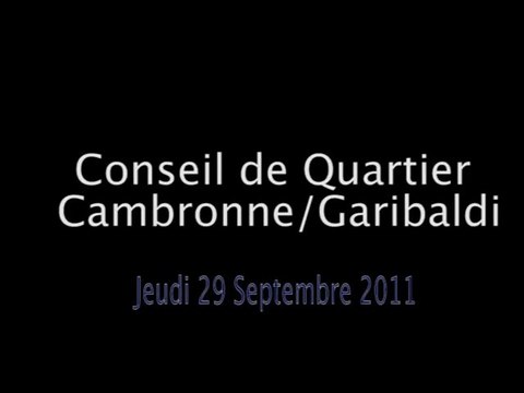 Conseil de Quartier Cambronne /Garibaldi du 29/09/11