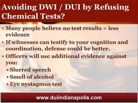 Indianapolis DUI Attorney Cautions About Refusing to Take Chemical Tests