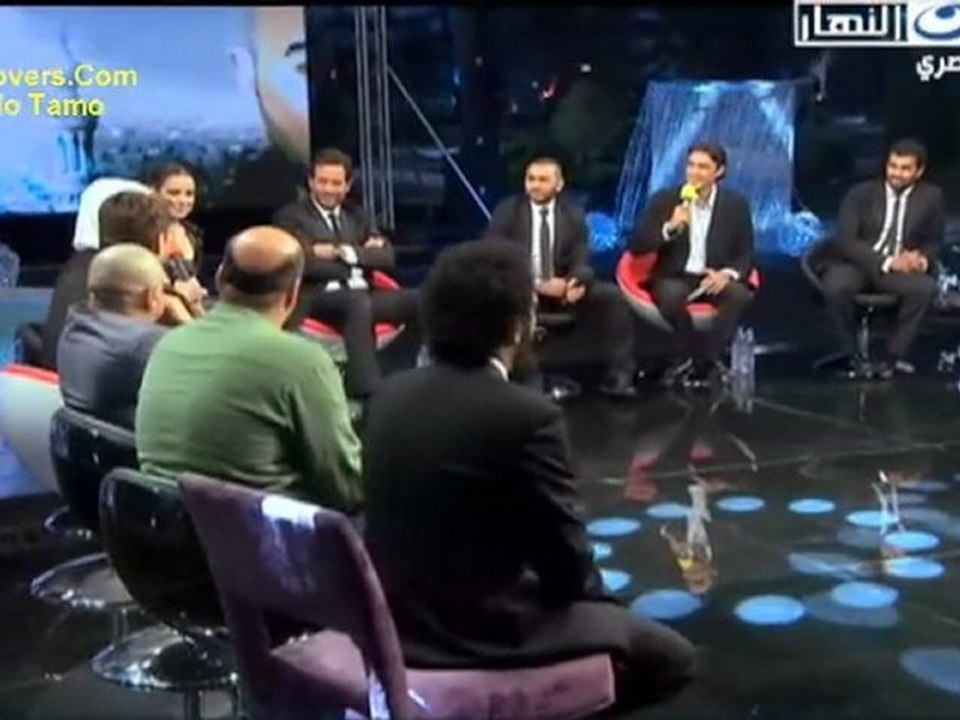 تامر حسني وأبطال مسلسل آدم